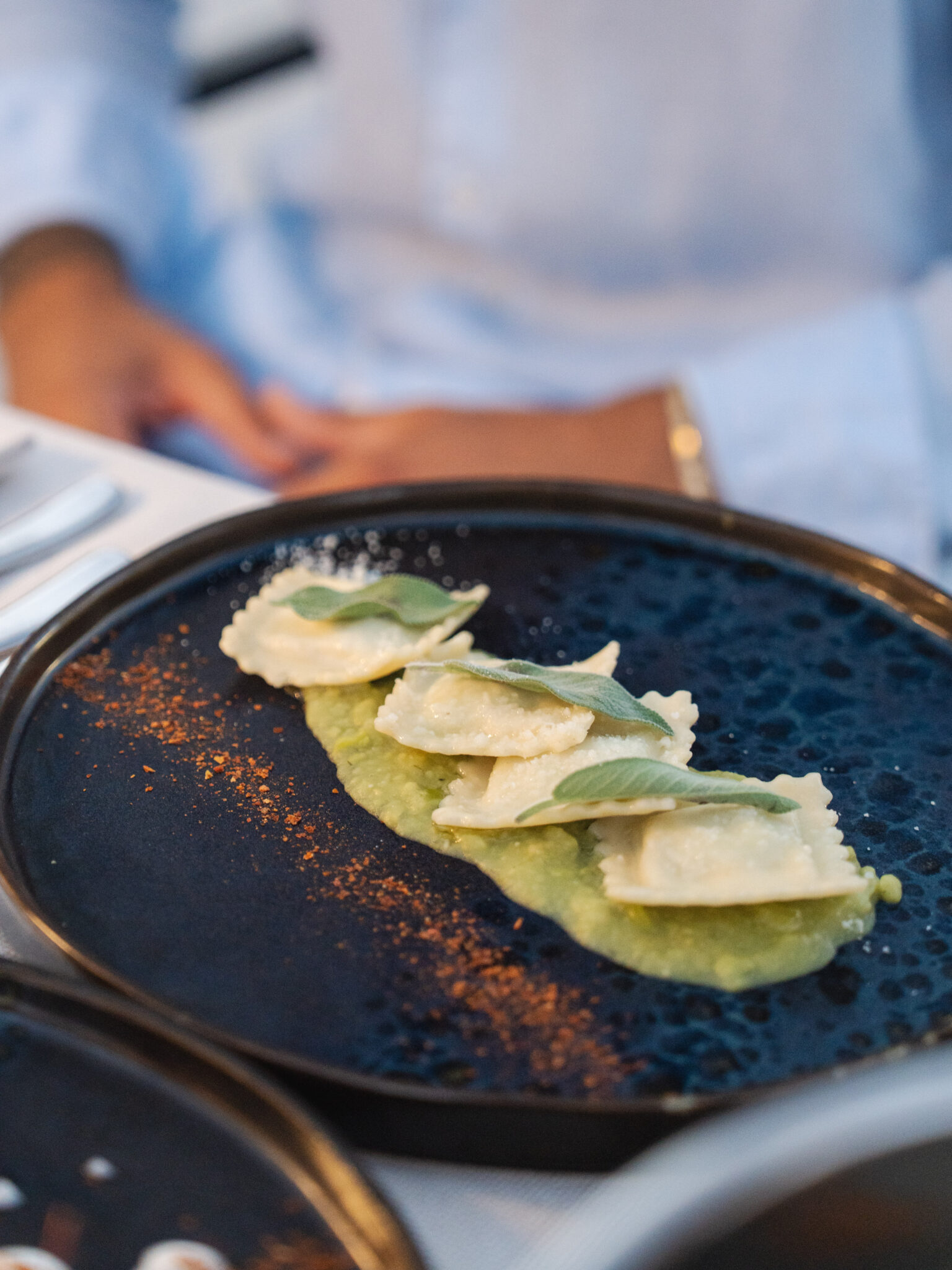Primo piatto servito nel ristorante di S’Arena Beach
